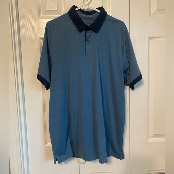 Under Armour Men's Heat Gear Loose Blue Polo Short Sleeve Shirt - Picture 1 of 4